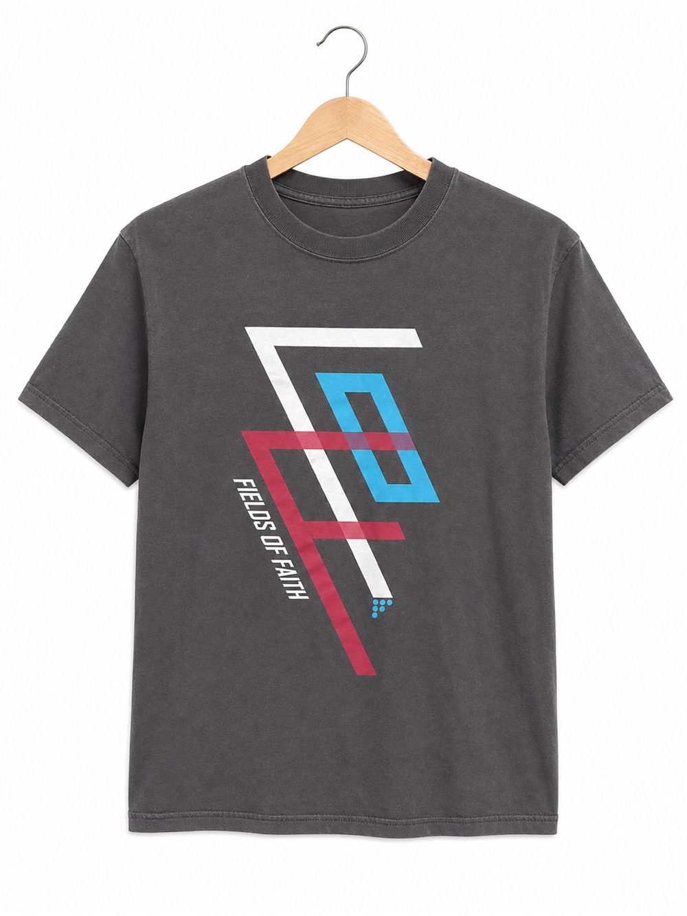 Gildan Fields of Faith FCA Christian Graphic Tee Youth Large 14-16 Gray